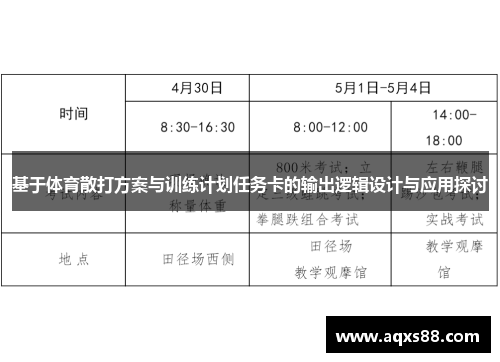 基于体育散打方案与训练计划任务卡的输出逻辑设计与应用探讨